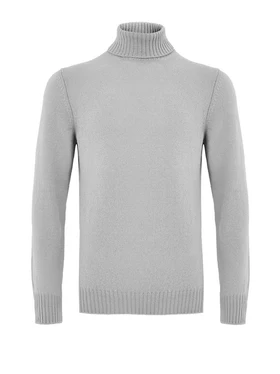 Maglione Dolcevita in Lana Grigio Gran Sasso
