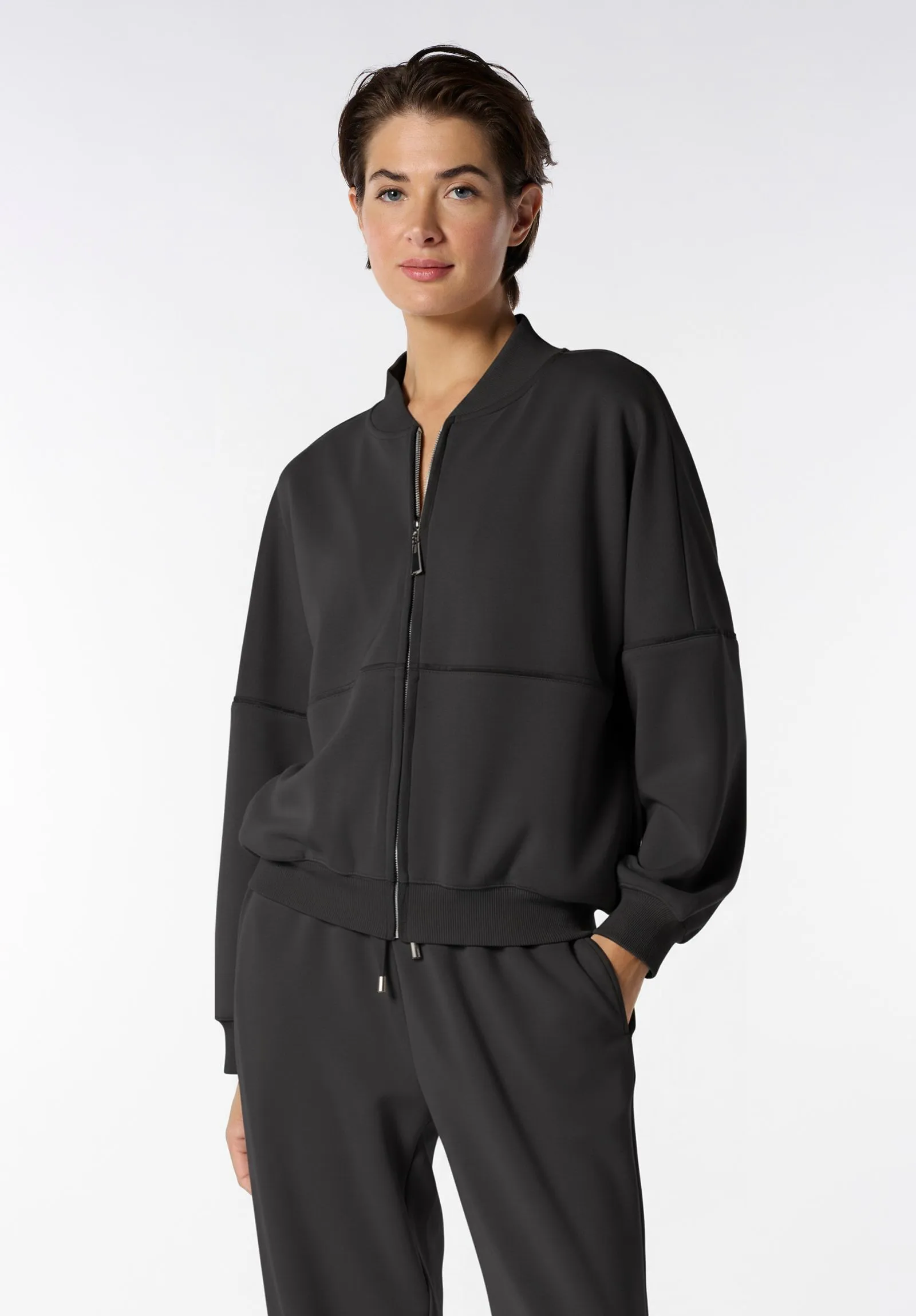 Image of Felpa in Tessuto Tecnico Viscosa con Zip e Inserti Lucidi Boarding Pass