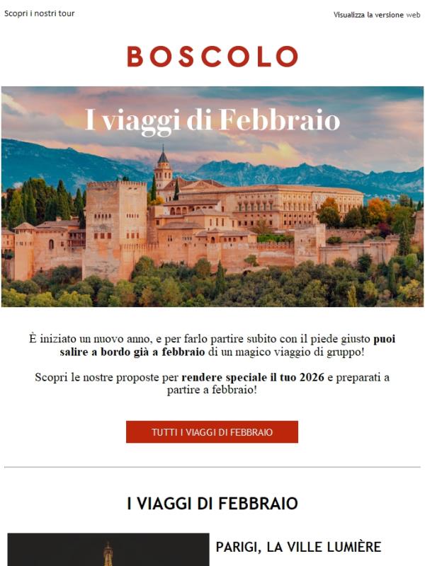 Nuovo anno, nuovi viaggi: parti a febbraio