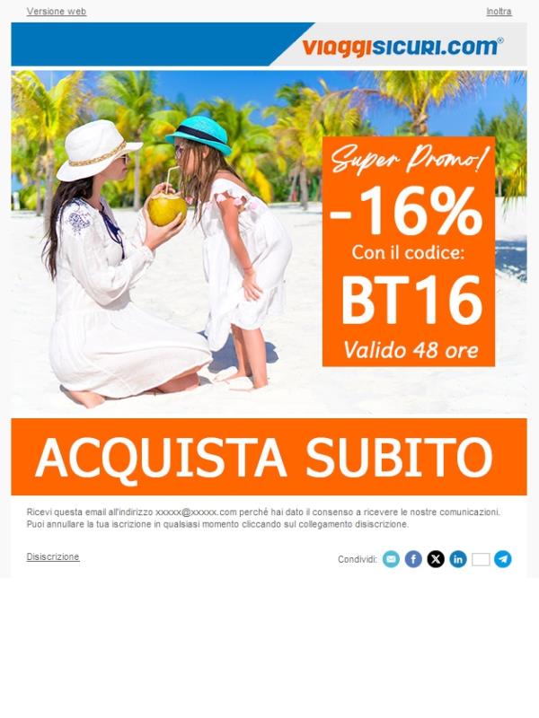 - 16% su tutte le nostre polizze!