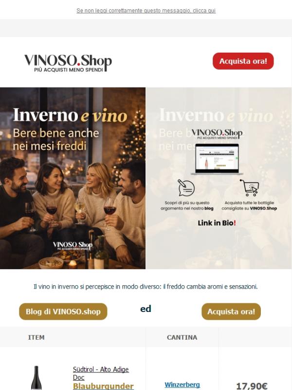 ❄️ VINOSO | Il vino in inverno si percepisce in modo diverso