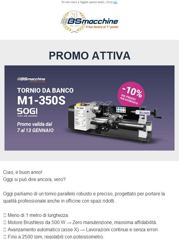 SOGI M1-350S – Il tornio da banco compatto, preciso e potente