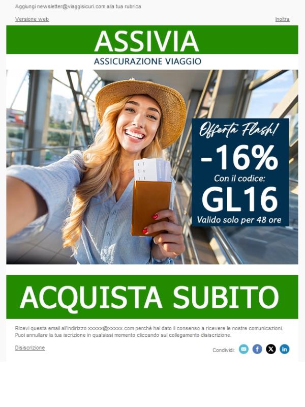 - 16% su tutte le nostre polizze!