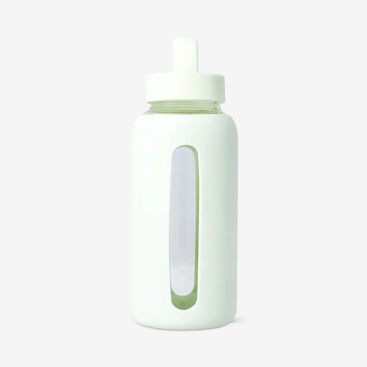 Green glass drinking bottle with silicone cover - 800 ml