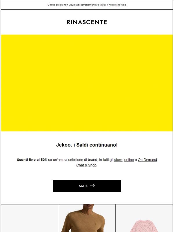 I Saldi continuano, sconti fino al 50%