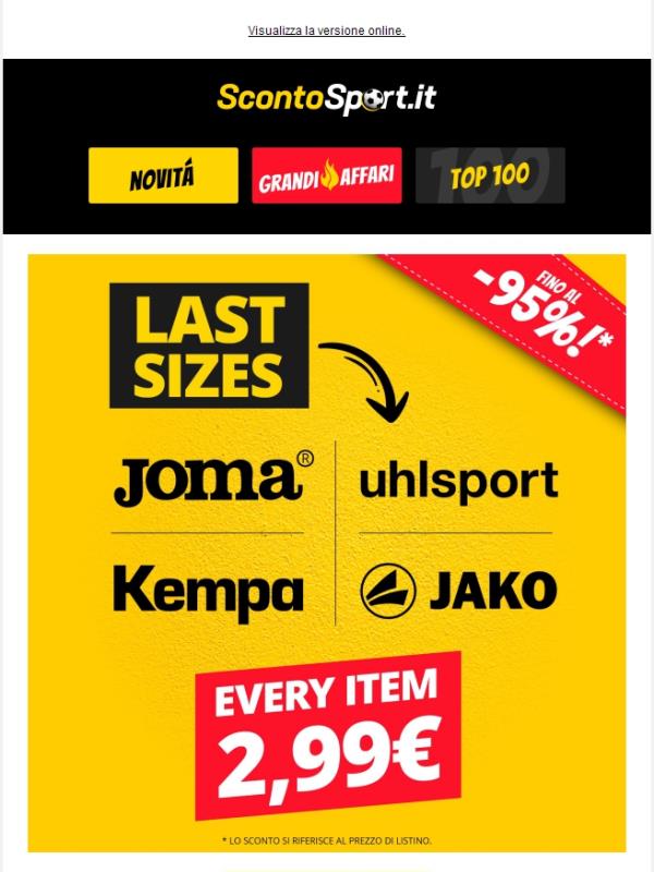Ultime taglie - Ogni articolo a soli 2,99 € 🥳