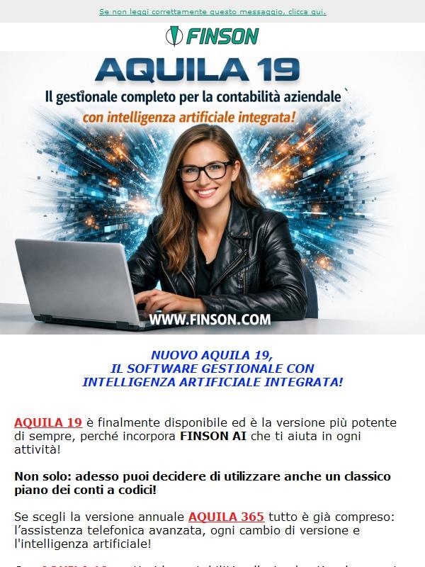 Nuovo AQUILA 19, il gestionale di contabilità con intelligenza artificiale integrata!