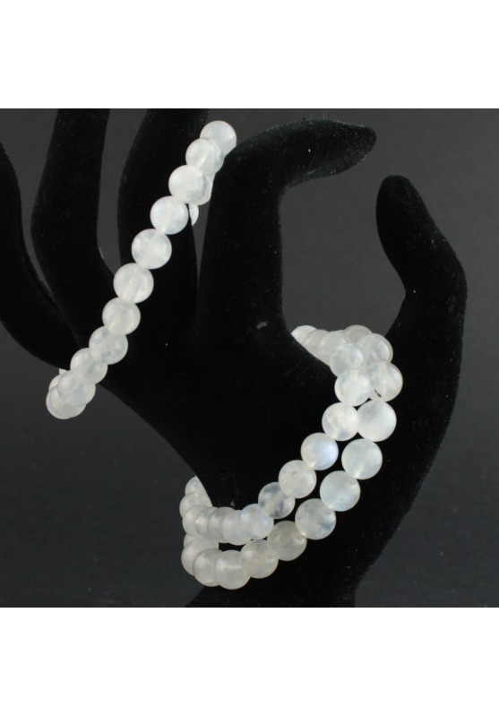 Image of Braccialetto LABRADORITE Bianca Burattata Sfera 8mm Pietra di Luna Chakra Zen