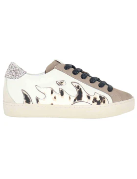 Sneakers in pelle off white con logo animalier Donna D0196S10 95