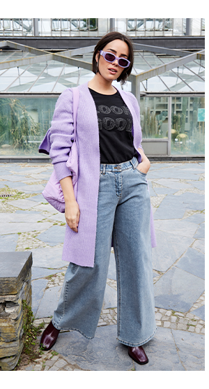 Cardigan lungo in maglia a costine senza chiusura con maniche lunghe