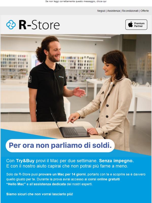 Try&Buy: prova un Mac per 14 giorni, se ti piace lo acquisti.