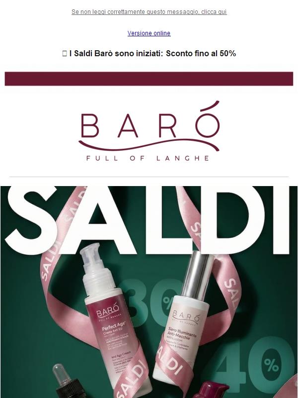 I Saldi Barò sono iniziati: Sconti fino al 50%🔥