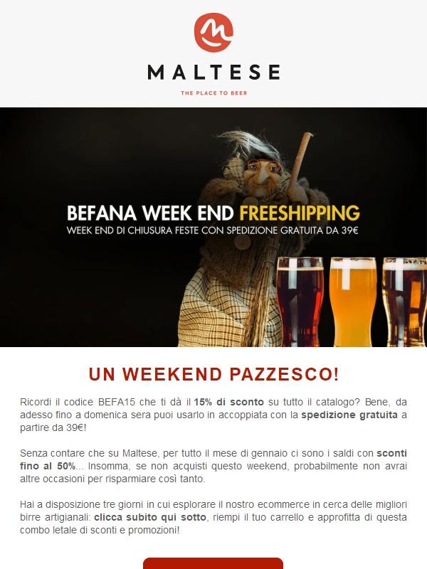 Sconto 15% e Freeshipping tutto il weekend!