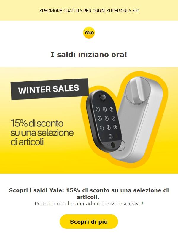 I saldi Yale iniziano ora!