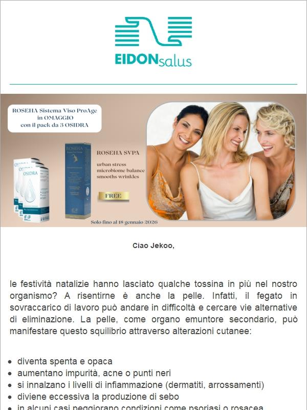 In omaggio Roseha SVPA per chi acquista il pack da 3 Osidra