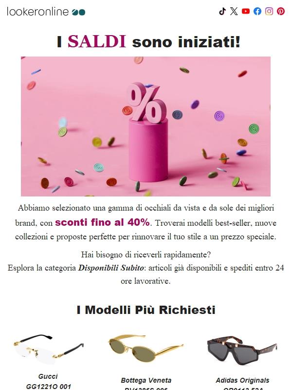 🔥 Saldi Attivi — Fino al 40% di Sconto