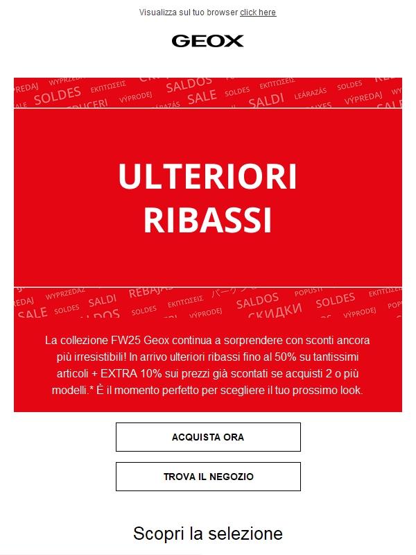 ❄️ Ulteriori Ribassi Geox | Fino al 50% di sconto + EXTRA 10%!