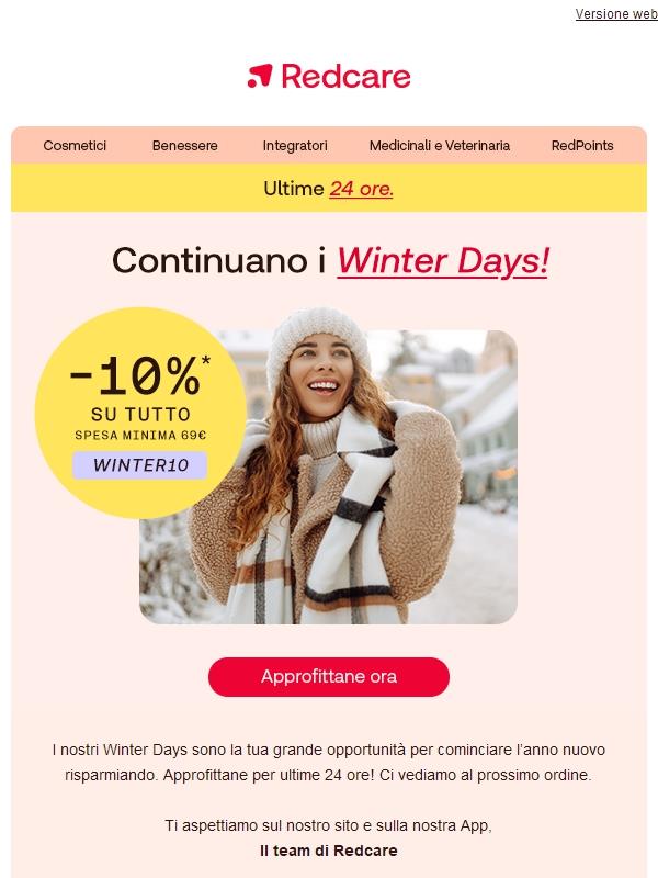 ⛄️ Ultimo giorno: –10% su tutto l’assortimento!️