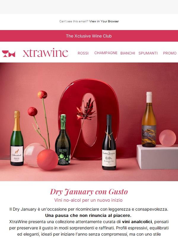 DRY JANUARY: vini No Alcol per ripartire con equilibrio e gusto