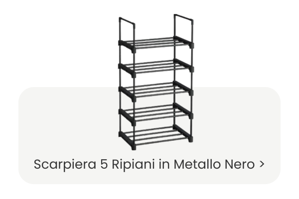 Scarpiera 5 Ripiani in Metallo Nero