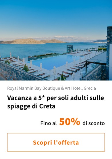 Vacanza a 5* per soli adulti sulle spiagge di Creta