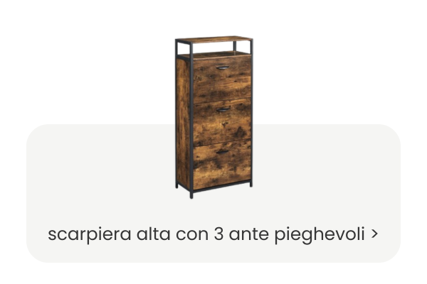 scarpiera alta con 3 ante pieghevoli