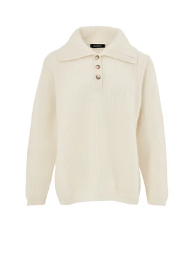 Maglia Collo Polo Bianca a Coste Inglesi Gran Sasso