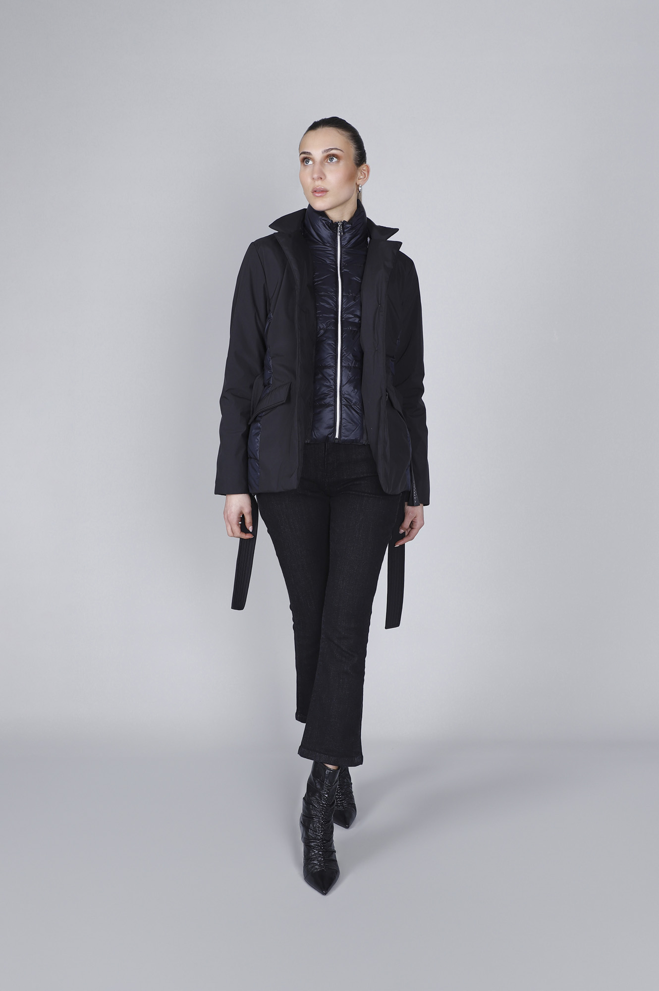 Image of giubbino bimateriale nero