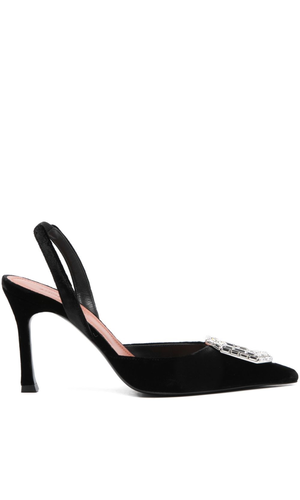 Camelia velvet slingback pumps