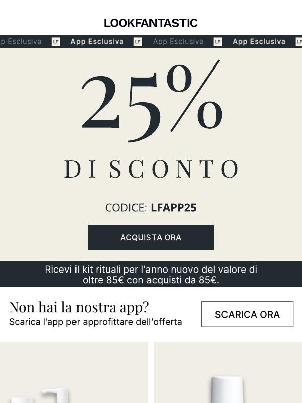 APP ESCLUSIVA: 25% di sconto