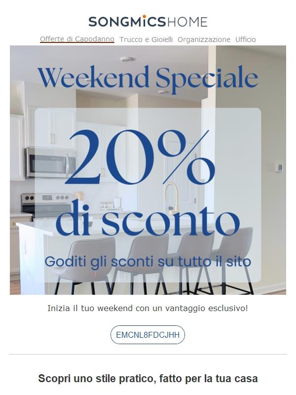 💖Offerta speciale weekend: -20% su tutto il sito!