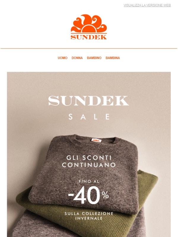 I SALDI SUNDEK CONTINUANO