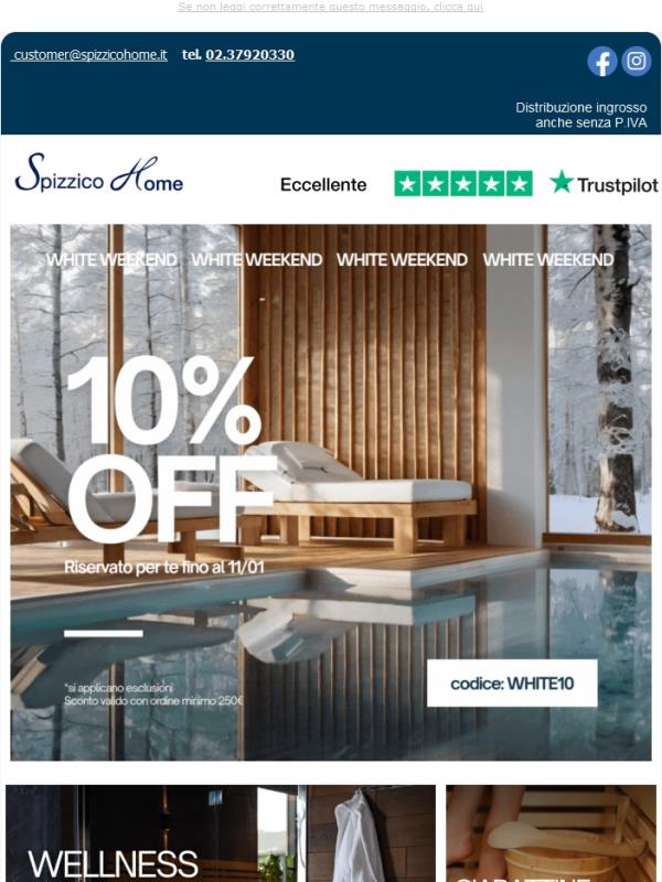 🤍 White Weekend 10%OFF sulle tue forniture preferite ✨