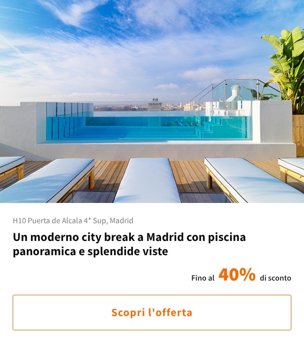 Un moderno city break a Madrid con piscina panoramica e splendide viste