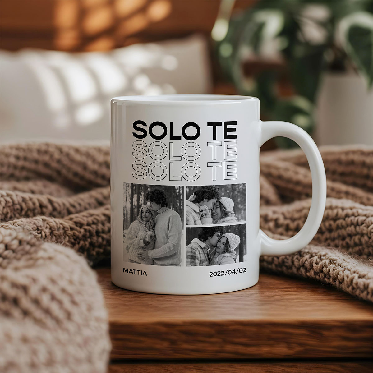 Image of Tazza Personalizzata con Foto in Bianco e Nero e Testo