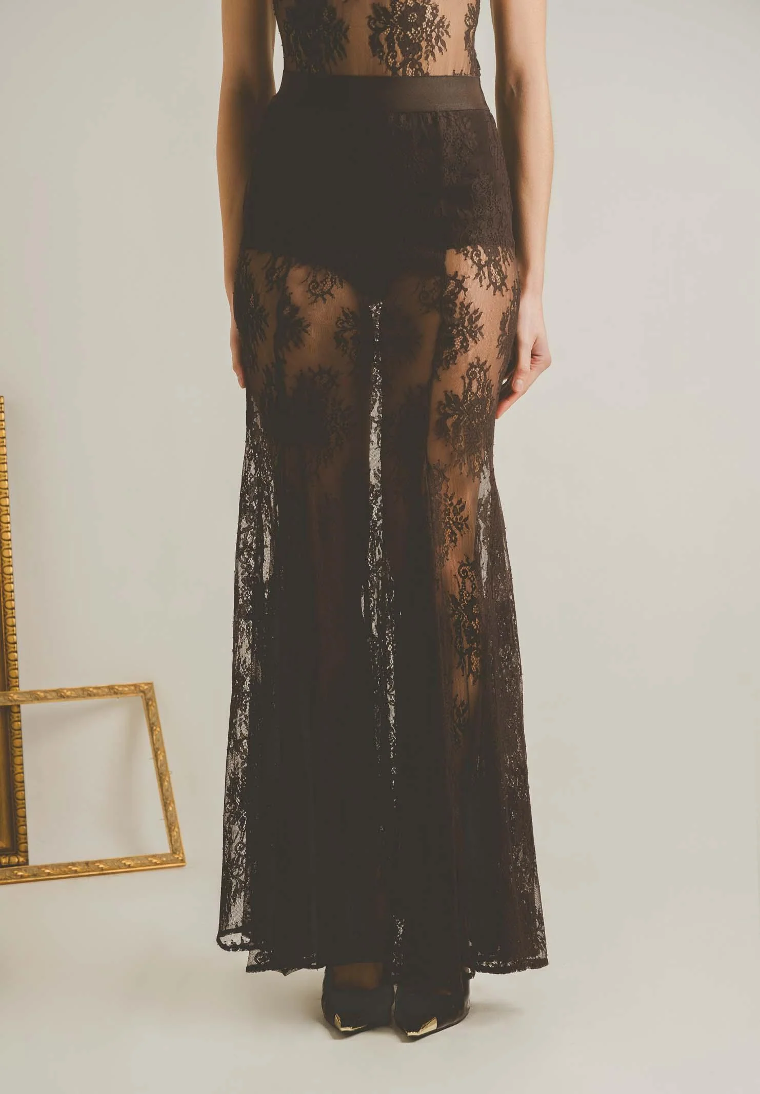 Image of SANTAS Gonna lunga NUIT marrone da donna