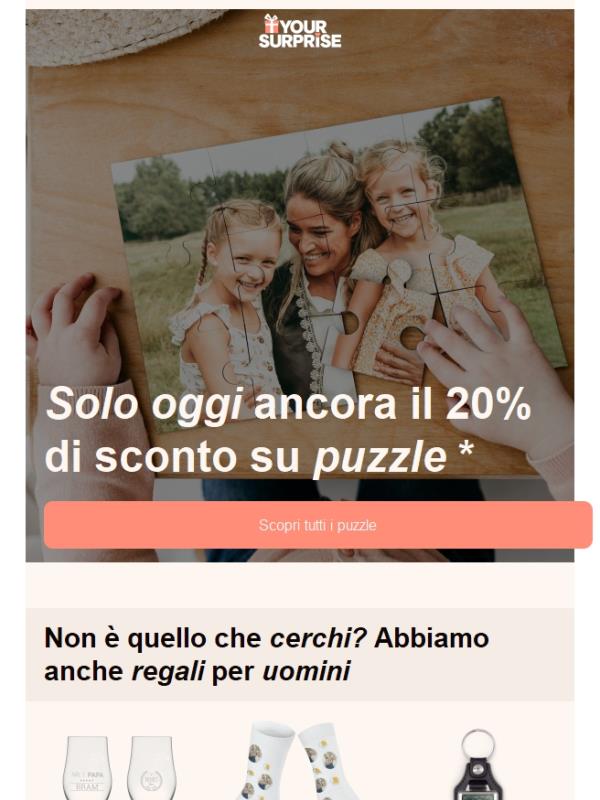 Ultima occasione: 20% di sconto sui puzzle! 💝