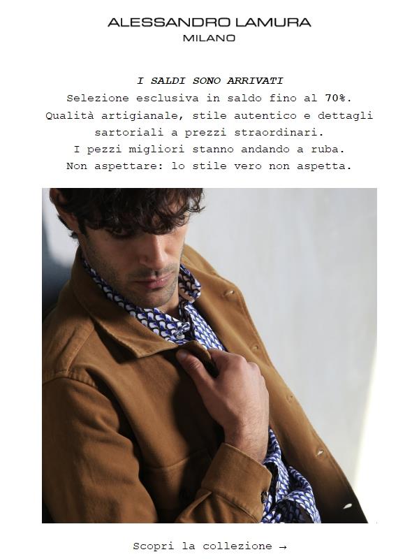 Saldi esclusivi fino al 70% da Alessandro Lamura