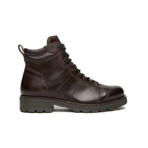 Nero Giardini Anfibi Uomo in Pelle Caffe