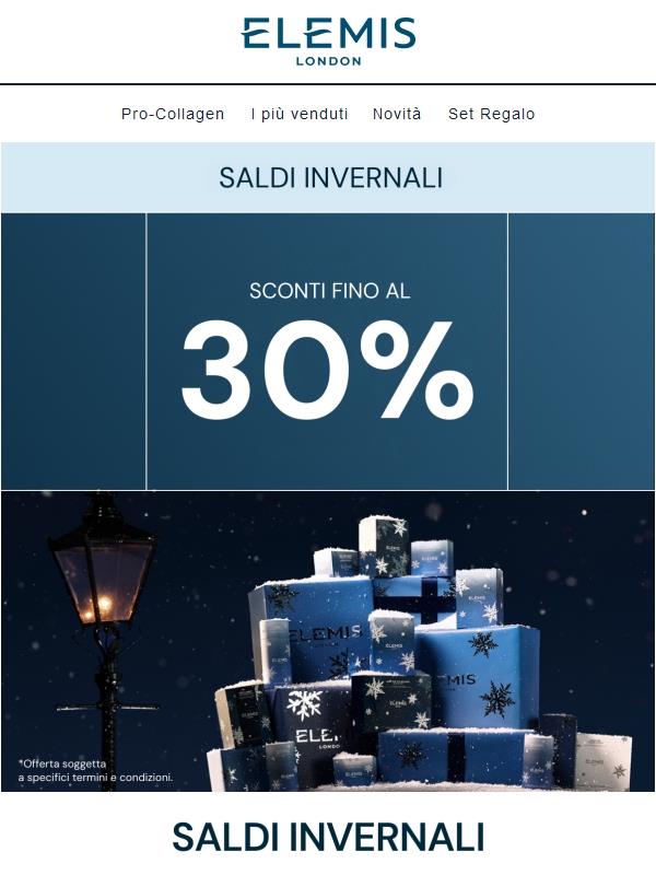 Sconti fino al 30%