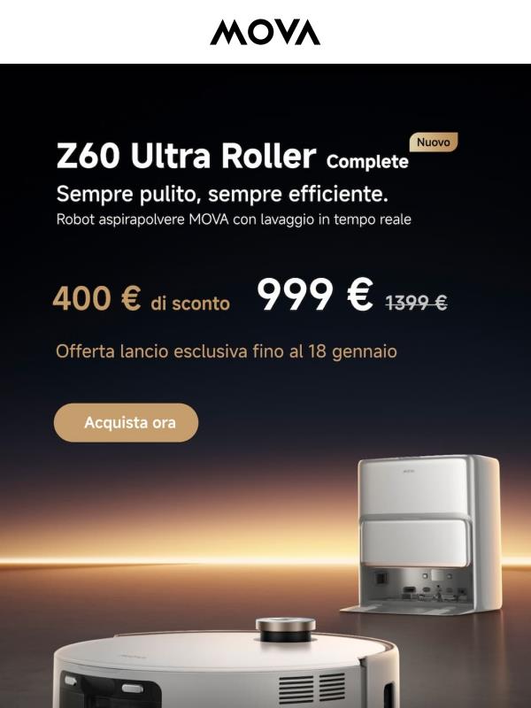 Nuovo Lancio: MOVA Z60 Ultra Roller Complete