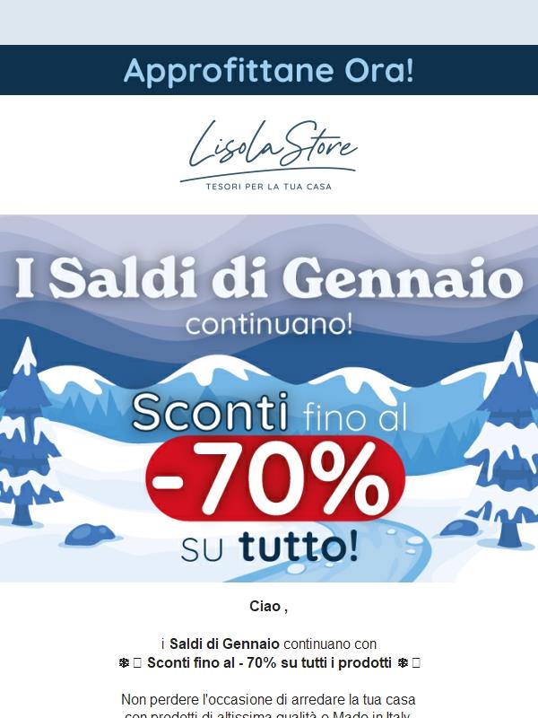 ❄️ Rinnova la tua casa con i Saldi di Gennaio: fino al -70% su tutto