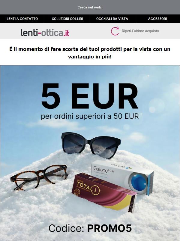 🛒 SCONTO ESCLUSIVO: Risparmia 5€ sugli ordini sopra 50€