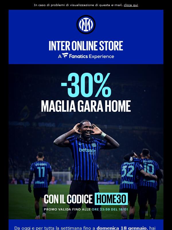 Una settimana imperdibile: -30% sulla maglia gara Home ⚫🔵