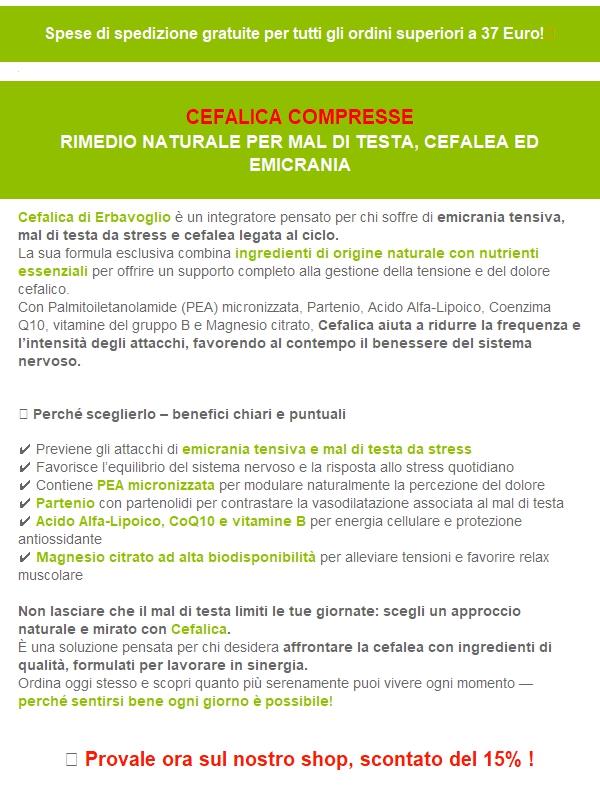 Cefalica di Erbavoglio : il tuo sostegno naturale contro il mal di testa 🌿