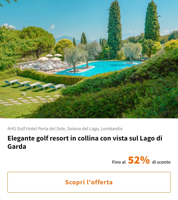 Elegante golf resort in collina con vista sul Lago di Garda