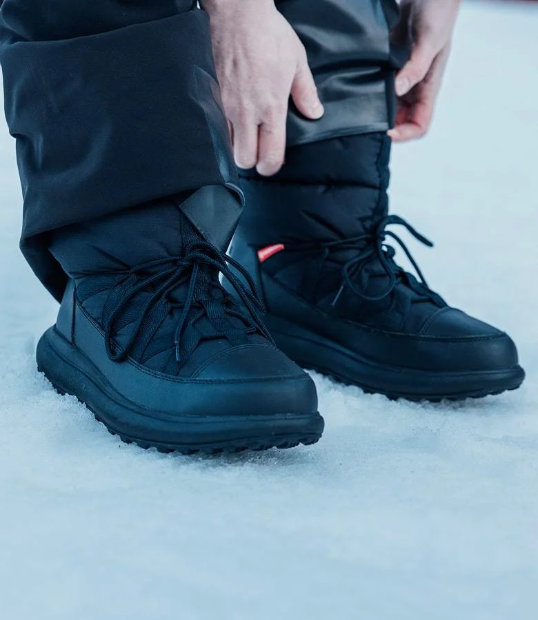 Man wearing Helly Hansen winter boots