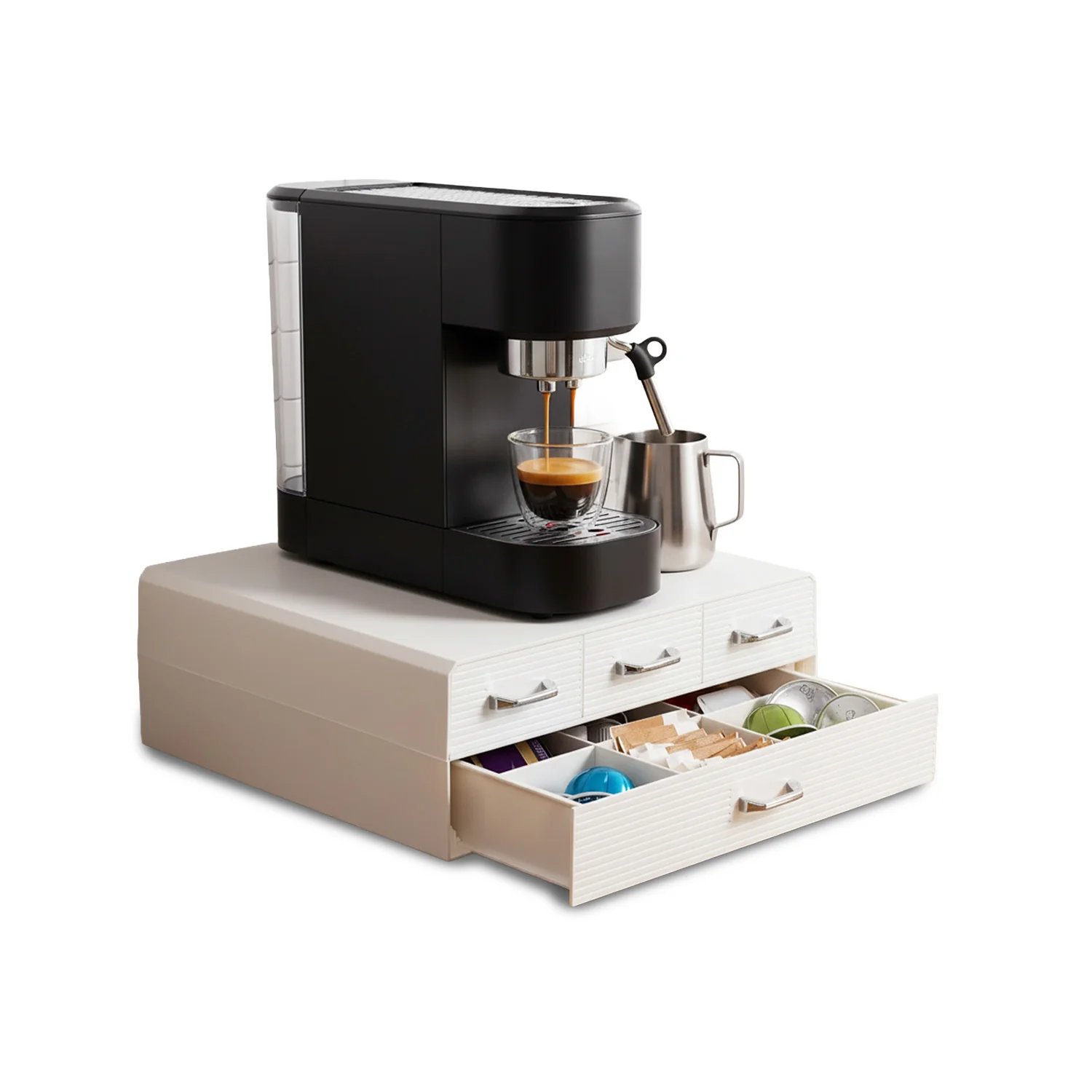 Image of Organizer per Cialde e Capsule Caffè 4 Cassetti - Design Salvaspazio