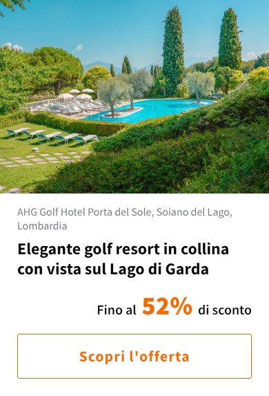Elegante golf resort in collina con vista sul Lago di Garda