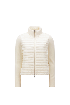 Cardigan imbottito in lana con zip